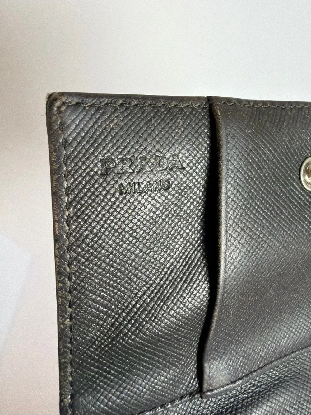 Prada Dark Green Nylon Flap Cardholder